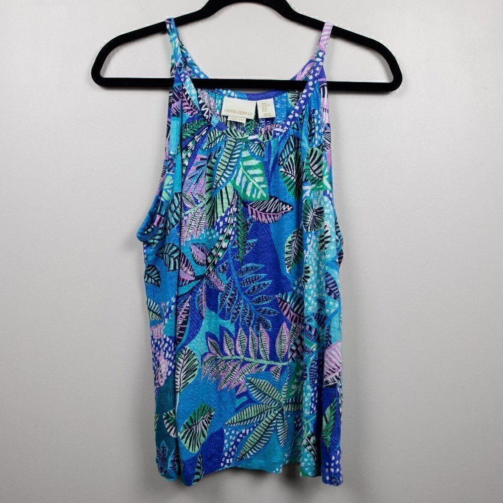 Cynthia Rowley tropical print linen cami-XL